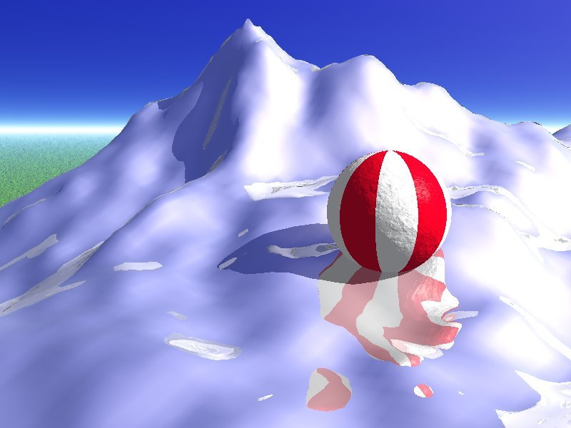 Balle sur un glacier